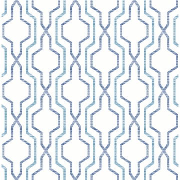 Picture of Rion Blue Trellis Wallpaper