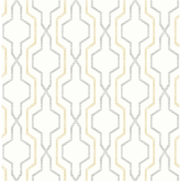 Picture of Rion Yellow Trellis Wallpaper