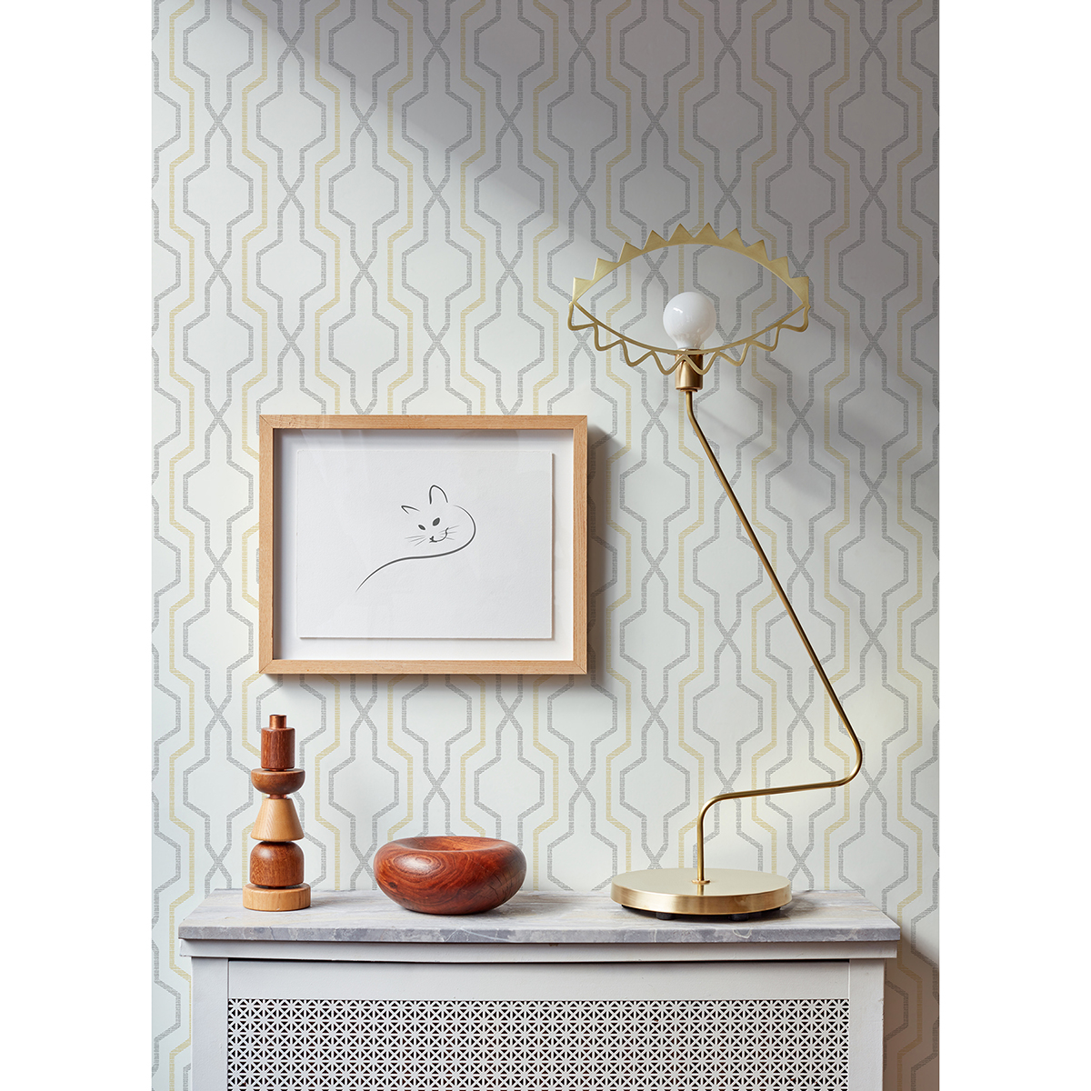 297390604 Rion Yellow Trellis Wallpaper by AStreet Prints