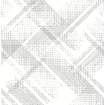 Picture of Zag Grey Modern Plaid Wallpaper