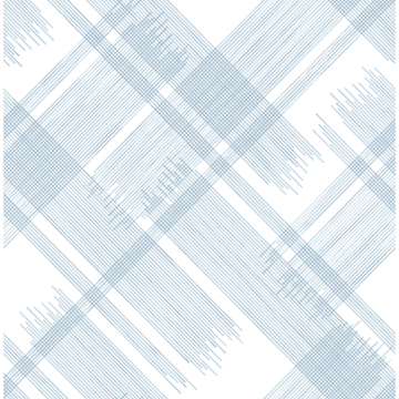 Picture of Zag Blue Modern Plaid Wallpaper