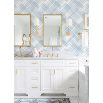 Show details for Zag Blue Modern Plaid Wallpaper