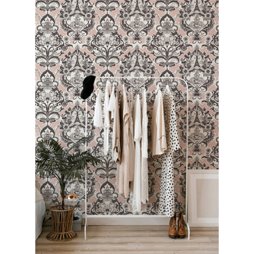 Show details for Sadie Blush Parisian Damask Wallpaper