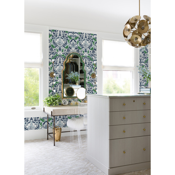 Show details for Sadie Green Parisian Damask Wallpaper