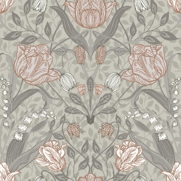 Picture of Filippa Grey Tulip Wallpaper