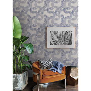Show details for Cobalt Hokime Peel and Stick Wallpaper