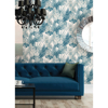 Picture of Blue Palmero Leaf Peel and Stick Wallpaper