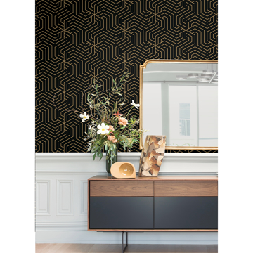 Show details for Black Ramsey Geometric Peel and Stick Wallpaper