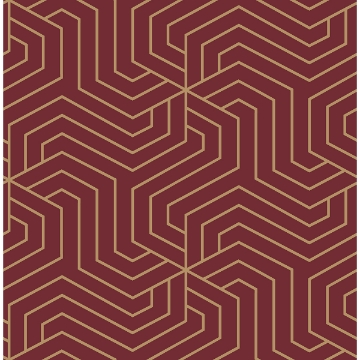 Picture of Burgundy Ramsey Geometric Peel and Stick Wallpaper