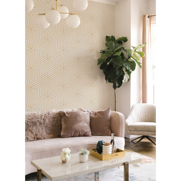 Show details for Cream Ramsey Geometric Peel and Stick Wallpaper