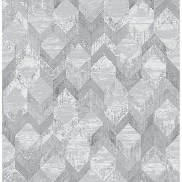 Picture of Silver Greer Chevron Peel and Stick Wallpaper
