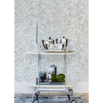 Show details for Silver Seraphina Geometric Peel and Stick Wallpaper