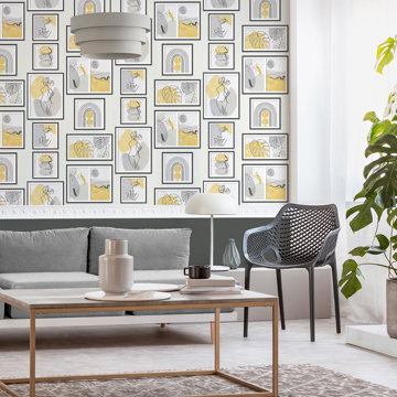 Show details for Krasner Mustard Gallery Wallpaper