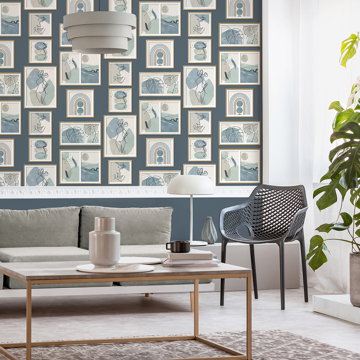 Show details for Krasner Blue Gallery Wallpaper