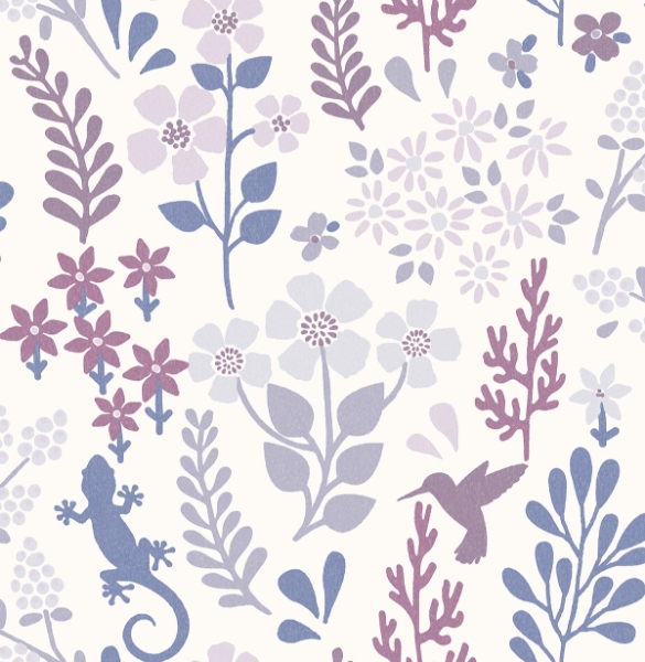 Picture of Periwinkle Zoey Leaf Peel and Stick Wallpaper