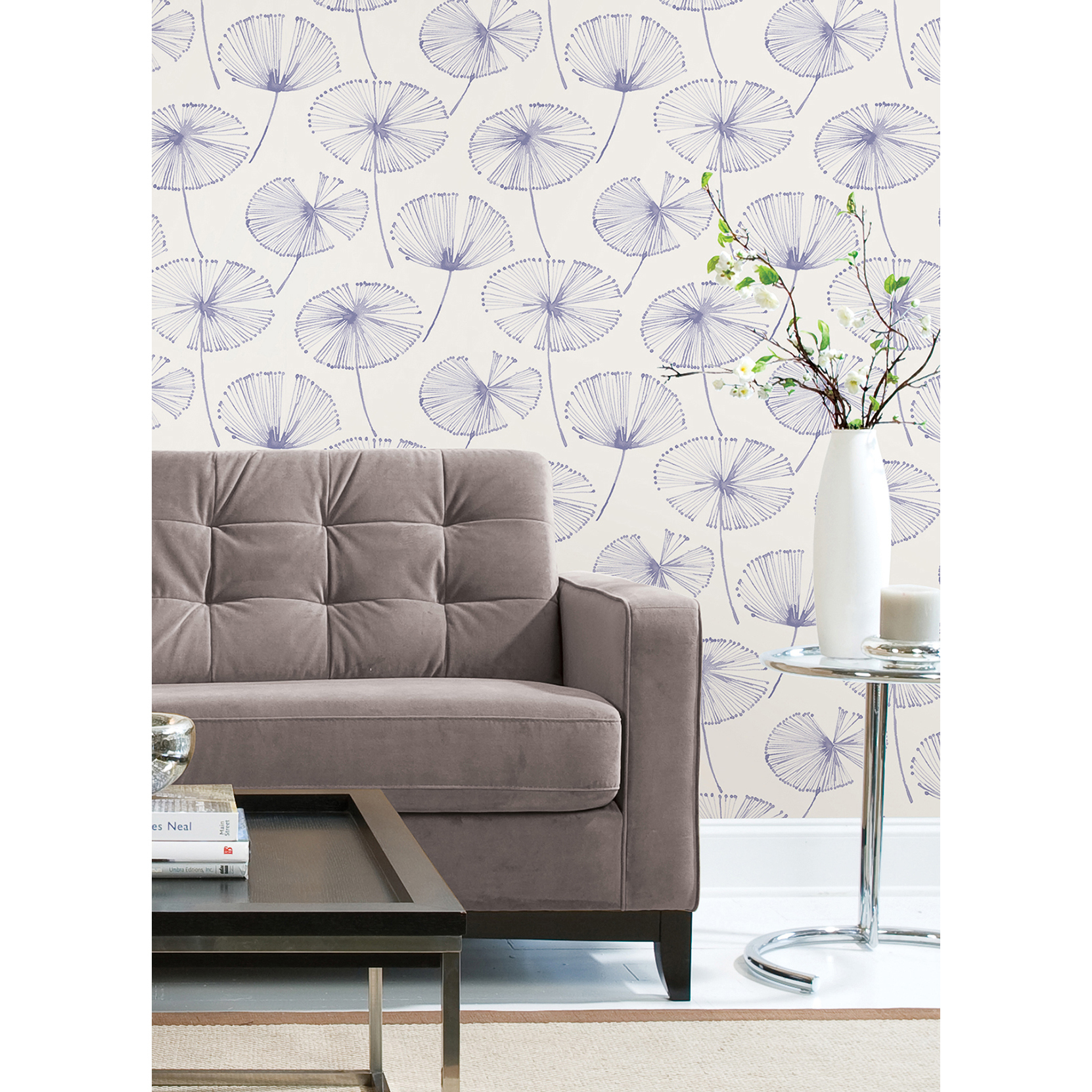 NUS4625 Periwinkle Aya Flower Peel and Stick Wallpaper by NuWallpaper