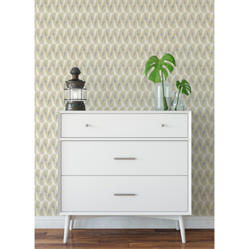Show details for Yellow Falkirk Geometric Geometric Peel and Stick Wallpaper