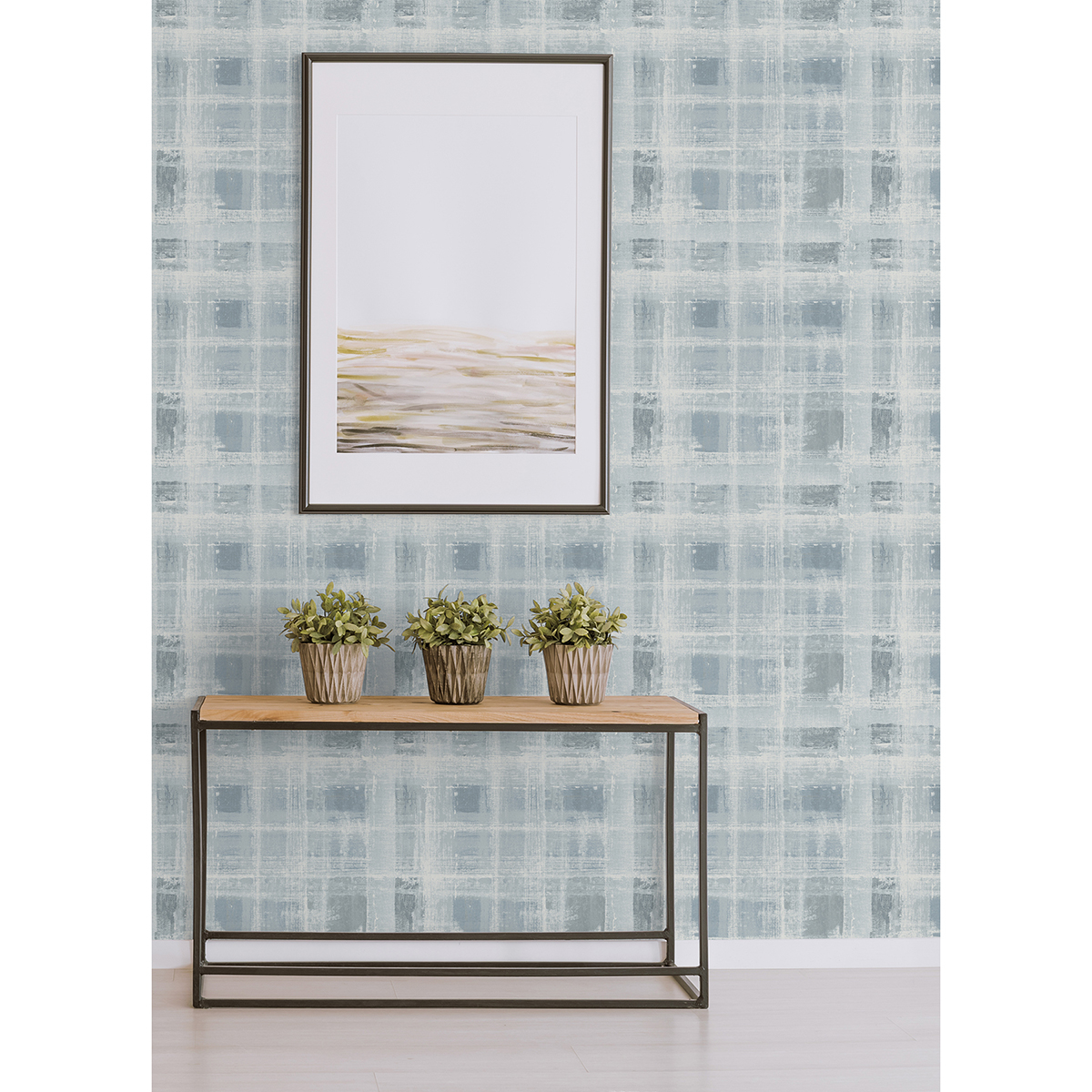 SLS4294 - Blue Stuart Plaid Plaid Peel and Stick Wallpaper - by NuWallpaper