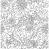 Picture of Charcoal Zion Floral Flower Peel and Stick Wallpaper