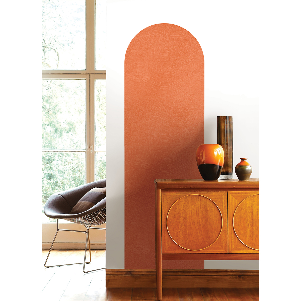 DWPK4564 Terracotta Wavy Concrete Archway Wall Decals by WallPops