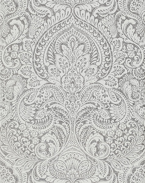 Picture of Artemis Silver Damask Wallpaper