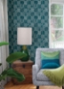 Picture of Teal Vaughn Geometric Peel and Stick Wallpaper