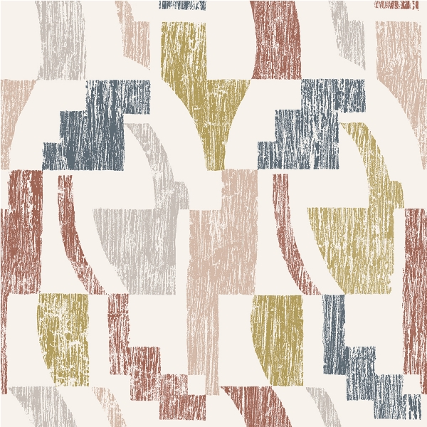 Picture of Warm Multi Lenny Geometric Peel and Stick Wallpaper