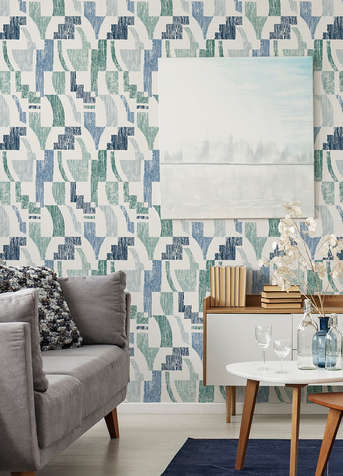 NUS4633 Cool Multi Lenny Geometric Peel and Stick Wallpaper by