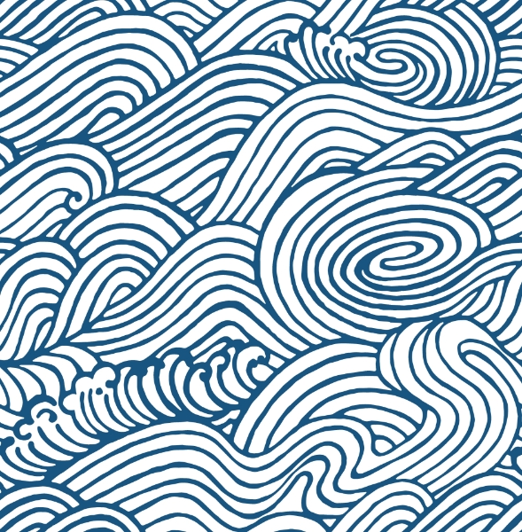 Picture of Mare Navy Wave Wallpaper 