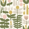 Picture of Yellow A Bit Of Folk Flower Peel and Stick Wallpaper