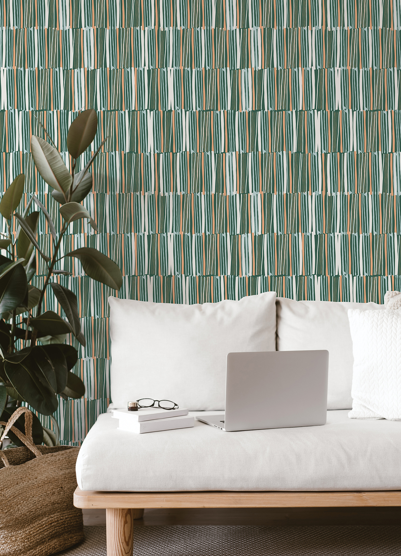 LDS4580 Green Thistle Distressed Texture Peel and Stick Wallpaper