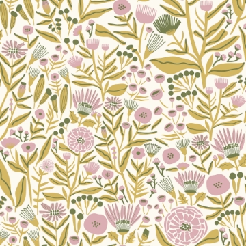 LDS4587 - Yellow Marigold Forest Flower Peel and Stick Wallpaper - by Leah  Duncan x NuWallpaper