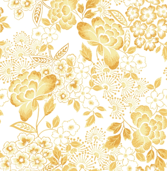Picture of Irina Yellow Floral Blooms Wallpaper