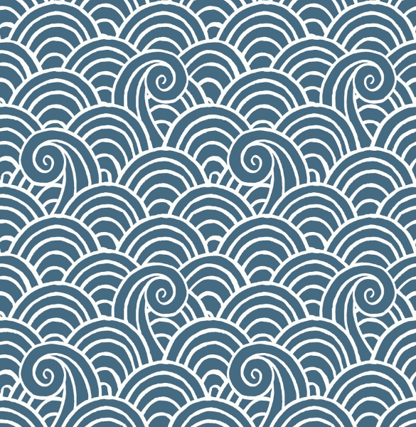 Picture of Alorah Blue Wave Wallpaper