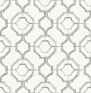 Picture of Gallina Charcoal Trellis Wallpaper