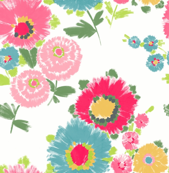 Picture of Essie Pink Painterly Floral Wallpaper