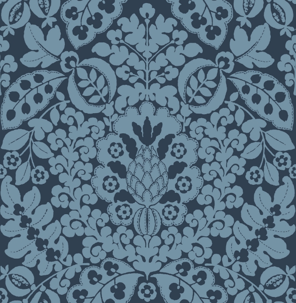 Picture of Marni Navy Fruit Damask Wallpaper