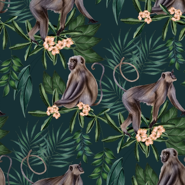 Picture of Morris Dark Blue Tropical Jungle Wallpaper