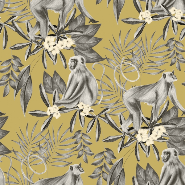 Picture of Morris Mustard Tropical Jungle Wallpaper
