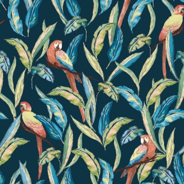 Picture of Timor Indigo Tropical Parrot Wallpaper