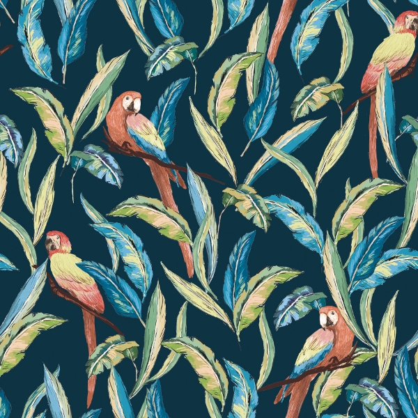 Picture of Timor Indigo Tropical Parrot Wallpaper