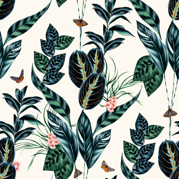 Picture of Spirit Indigo Tropical Foliage Wallpaper