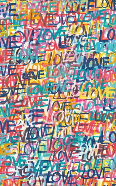 CEP50120W - Indio Multicolor Love Scribble Wallpaper - by Ohpopsi