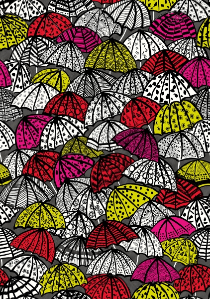 Picture of Dara Red Jolly Brollies Wallpaper
