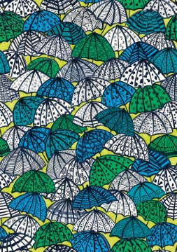 Picture of Dara Chartreuse Jolly Brollies Wallpaper