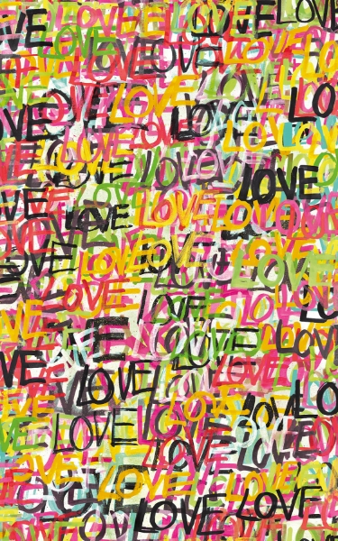 Picture of Indio Chartreuse Love Scribble Wallpaper