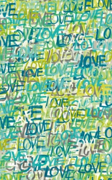 Picture of Indio Teal Love Scribble Wallpaper