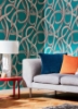 Picture of Calix Turquoise Twisted Geo Wallpaper