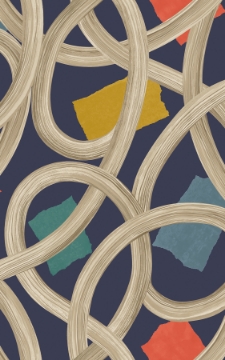 Picture of Calix Indigo Twisted Geo+ Wallpaper