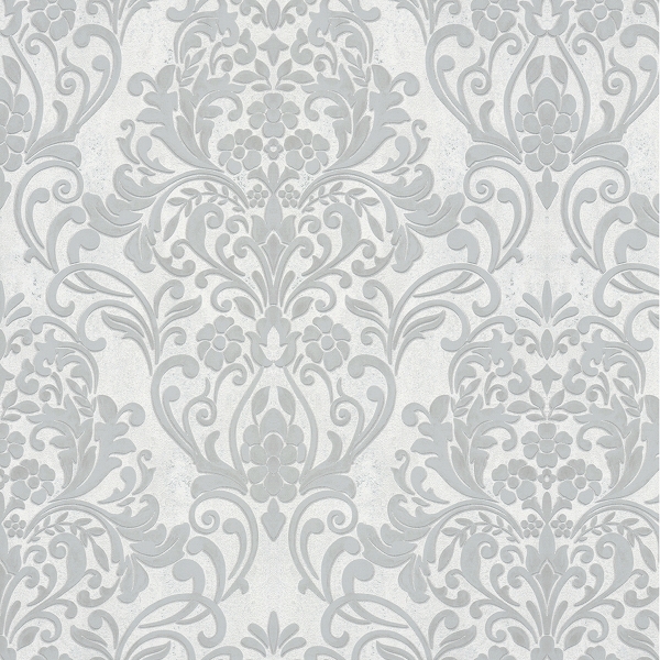 Picture of Anders Silver Damask Wallpaper